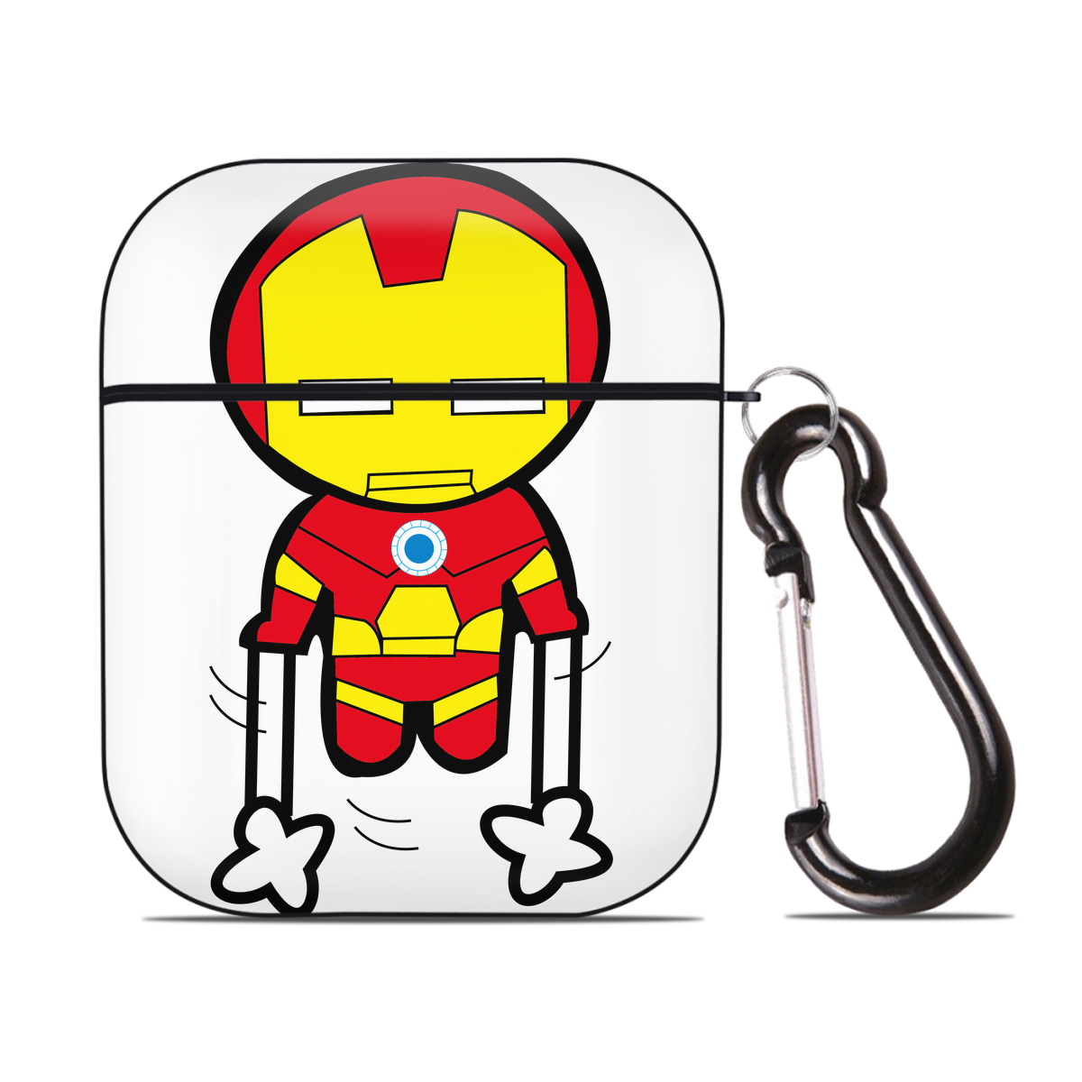 （画像用） アベンジャーズ The Avengers AirPods 第2世代保護ケース ハードシェル ブラック 耐衝撃・防指紋・カラビナ付き