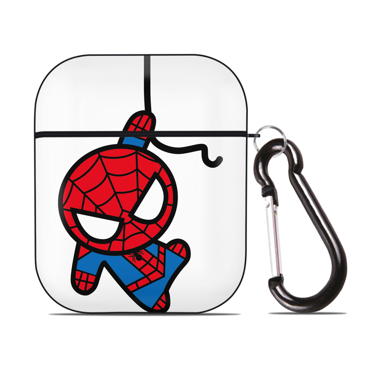 （画像用） アベンジャーズ The Avengers AirPods 第2世代保護ケース ハードシェル ブラック 耐衝撃・防指紋・カラビナ付き
