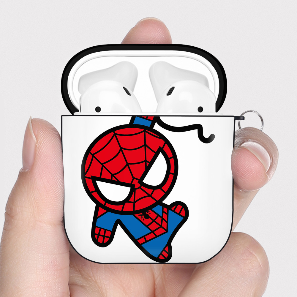 （画像用） アベンジャーズ The Avengers AirPods 第2世代保護ケース ハードシェル ブラック 耐衝撃・防指紋・カラビナ付き