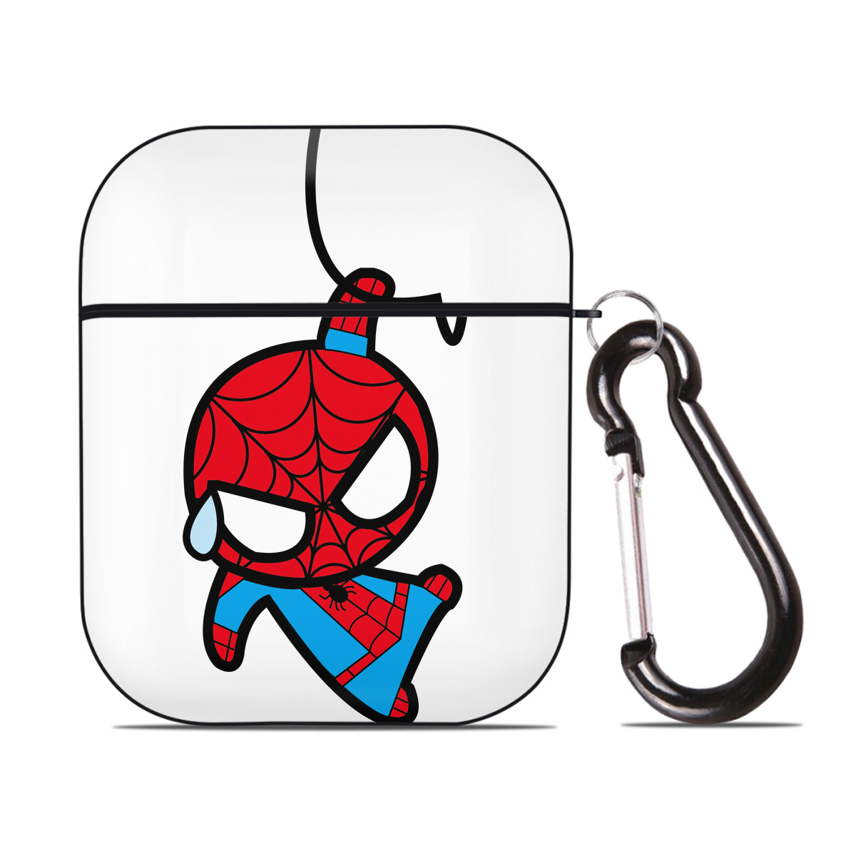 （画像用） アベンジャーズ The Avengers AirPods 第2世代保護ケース ハードシェル ブラック 耐衝撃・防指紋・カラビナ付き