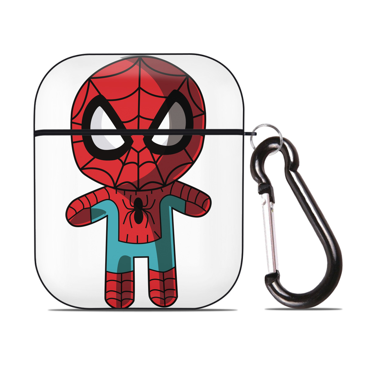 （画像用） アベンジャーズ The Avengers AirPods 第2世代保護ケース ハードシェル ブラック 耐衝撃・防指紋・カラビナ付き