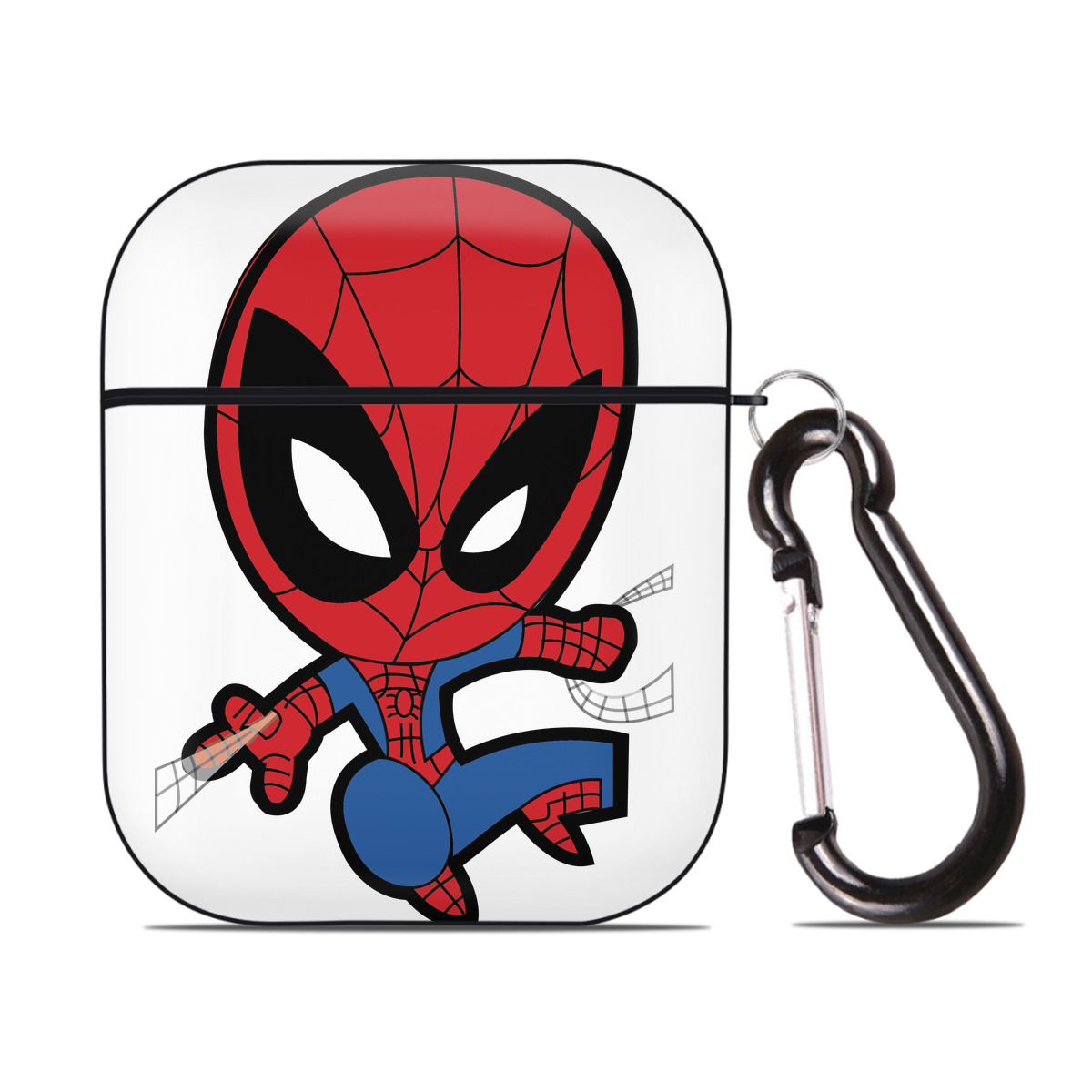 （画像用） アベンジャーズ The Avengers AirPods 第2世代保護ケース ハードシェル ブラック 耐衝撃・防指紋・カラビナ付き