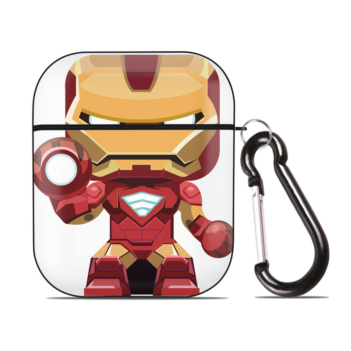 （画像用） アベンジャーズ The Avengers AirPods 第2世代保護ケース ハードシェル ブラック 耐衝撃・防指紋・カラビナ付き