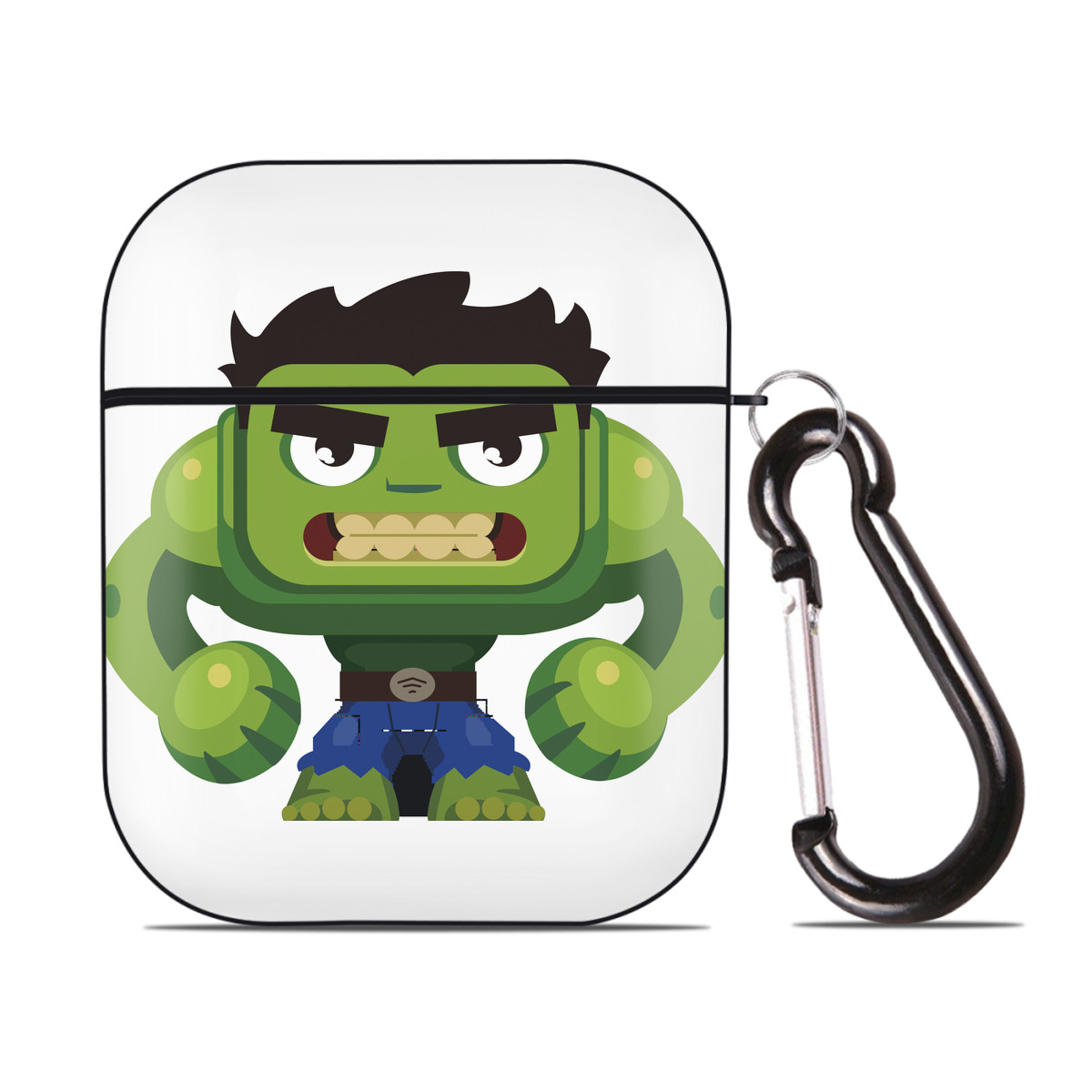（画像用） アベンジャーズ The Avengers AirPods 第2世代保護ケース ハードシェル ブラック 耐衝撃・防指紋・カラビナ付き
