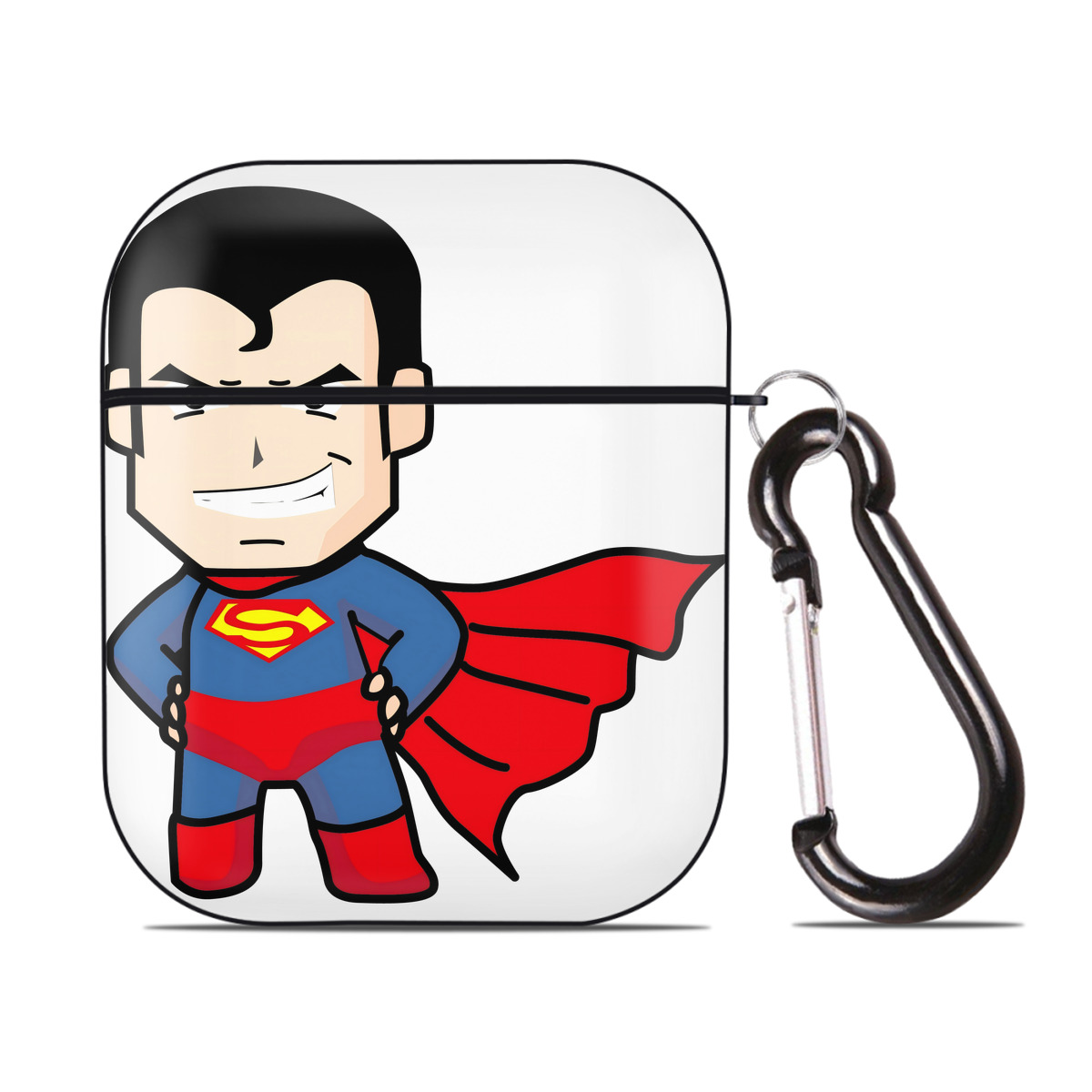 （画像用） アベンジャーズ The Avengers AirPods 第2世代保護ケース ハードシェル ブラック 耐衝撃・防指紋・カラビナ付き