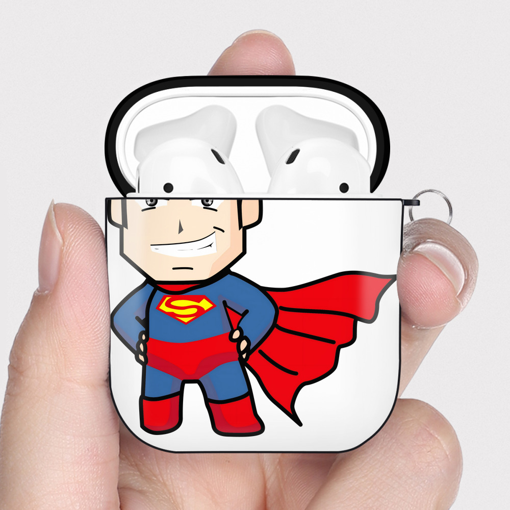 （画像用） アベンジャーズ The Avengers AirPods 第2世代保護ケース ハードシェル ブラック 耐衝撃・防指紋・カラビナ付き