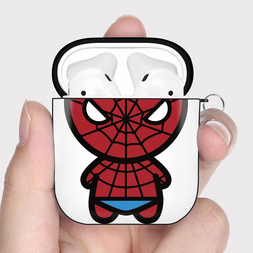 （画像用） アベンジャーズ The Avengers AirPods 第2世代保護ケース ハードシェル ブラック 耐衝撃・防指紋・カラビナ付き