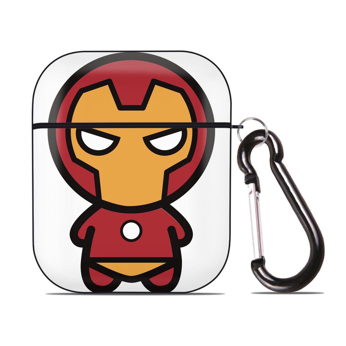 （画像用） アベンジャーズ The Avengers AirPods 第2世代保護ケース ハードシェル ブラック 耐衝撃・防指紋・カラビナ付き