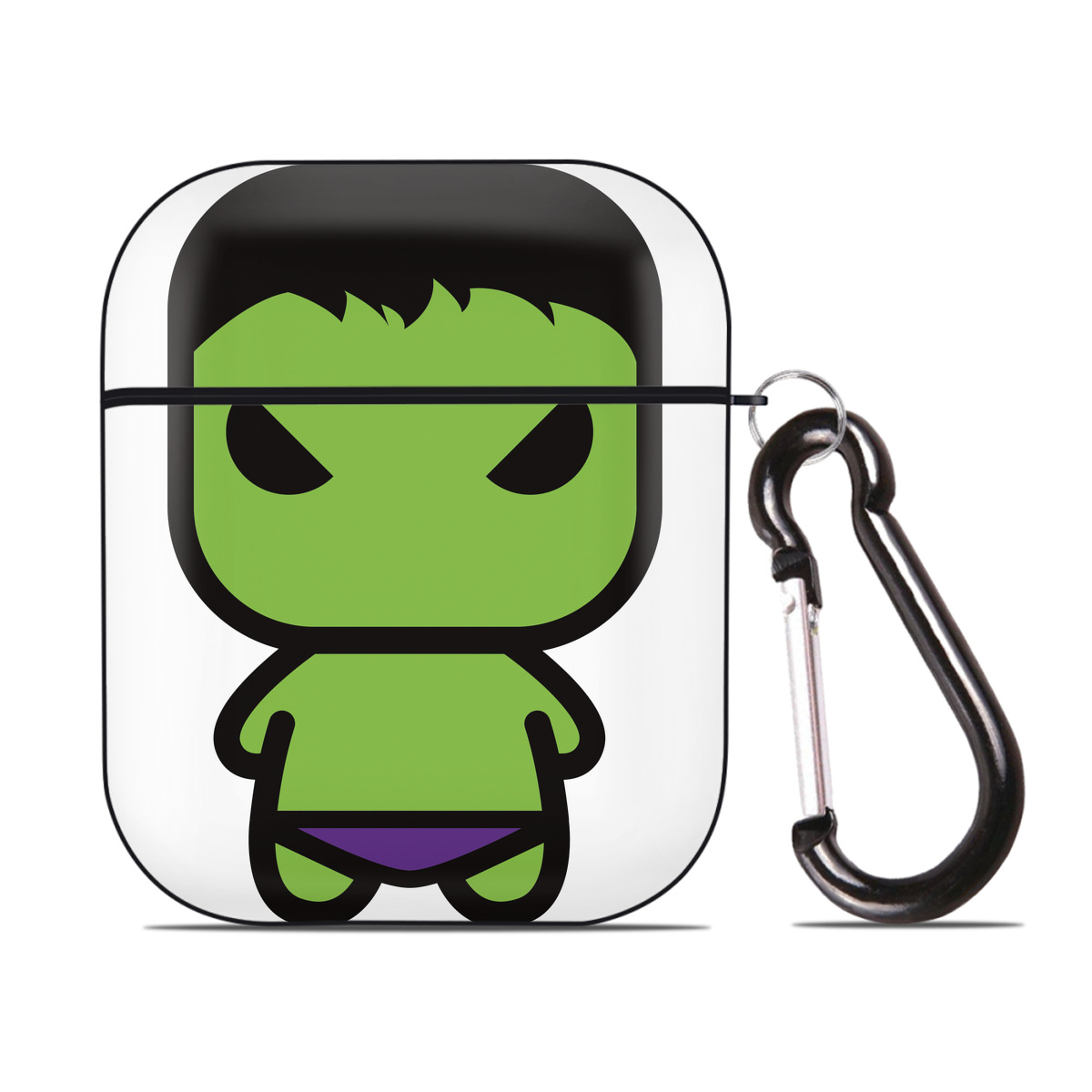 （画像用） アベンジャーズ The Avengers AirPods 第2世代保護ケース ハードシェル ブラック 耐衝撃・防指紋・カラビナ付き