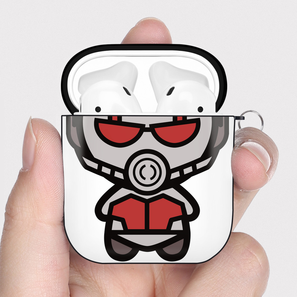 （画像用） アベンジャーズ The Avengers AirPods 第2世代保護ケース ハードシェル ブラック 耐衝撃・防指紋・カラビナ付き