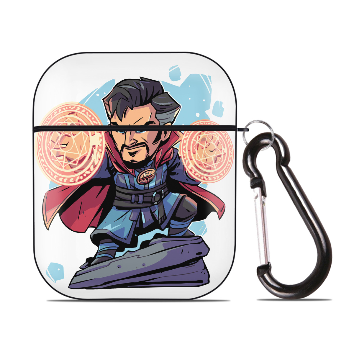 （画像用） アベンジャーズ The Avengers AirPods 第2世代保護ケース ハードシェル ブラック 耐衝撃・防指紋・カラビナ付き