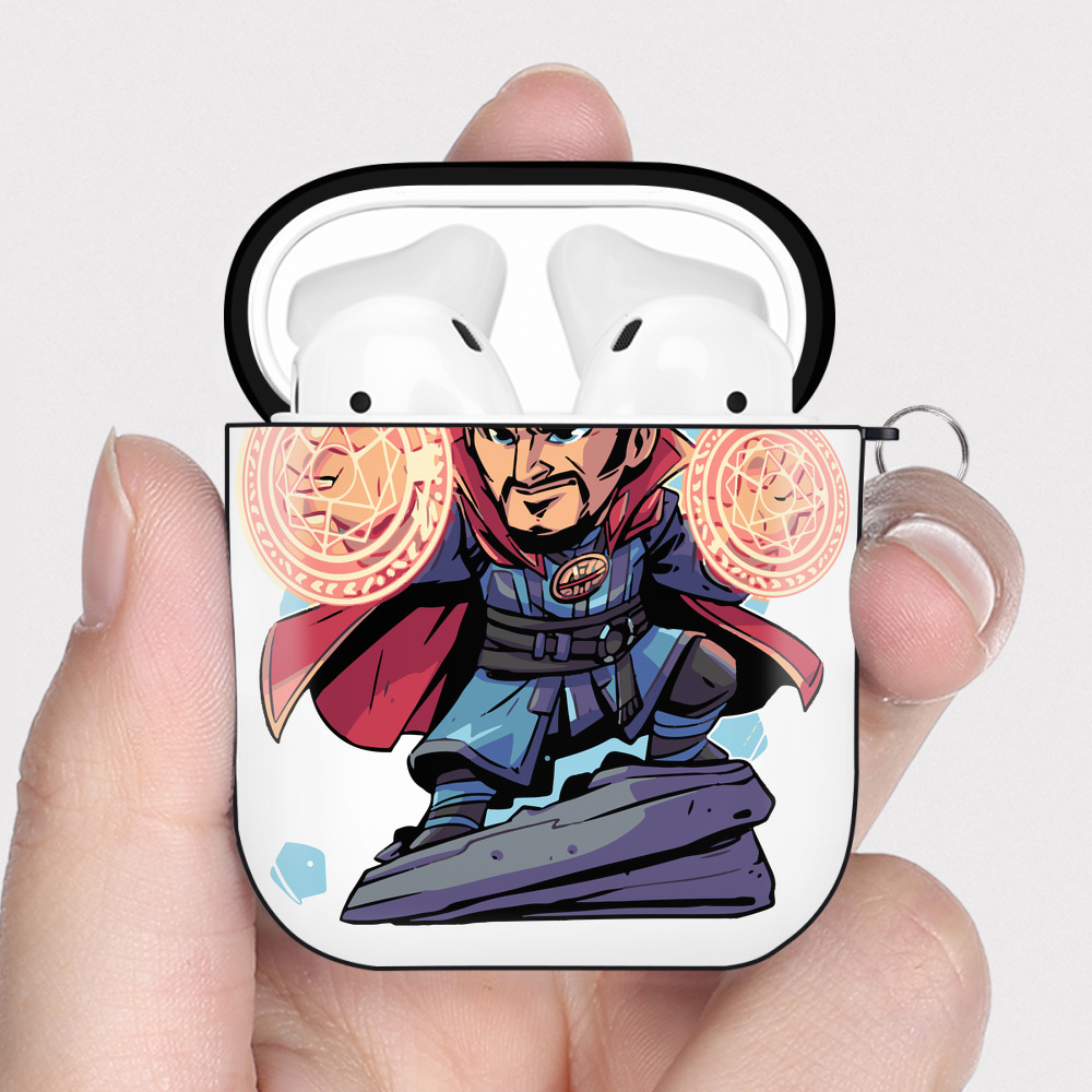 （画像用） アベンジャーズ The Avengers AirPods 第2世代保護ケース ハードシェル ブラック 耐衝撃・防指紋・カラビナ付き