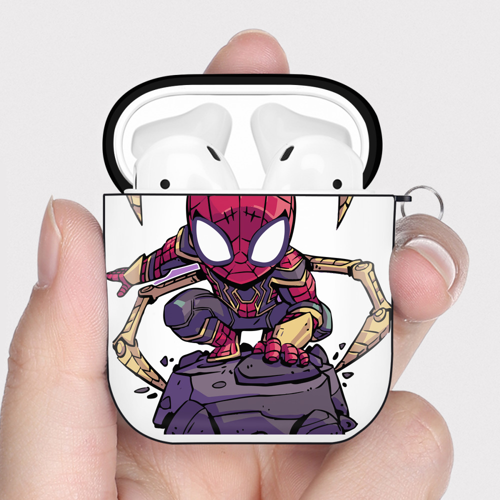 （画像用） アベンジャーズ The Avengers AirPods 第2世代保護ケース ハードシェル ブラック 耐衝撃・防指紋・カラビナ付き