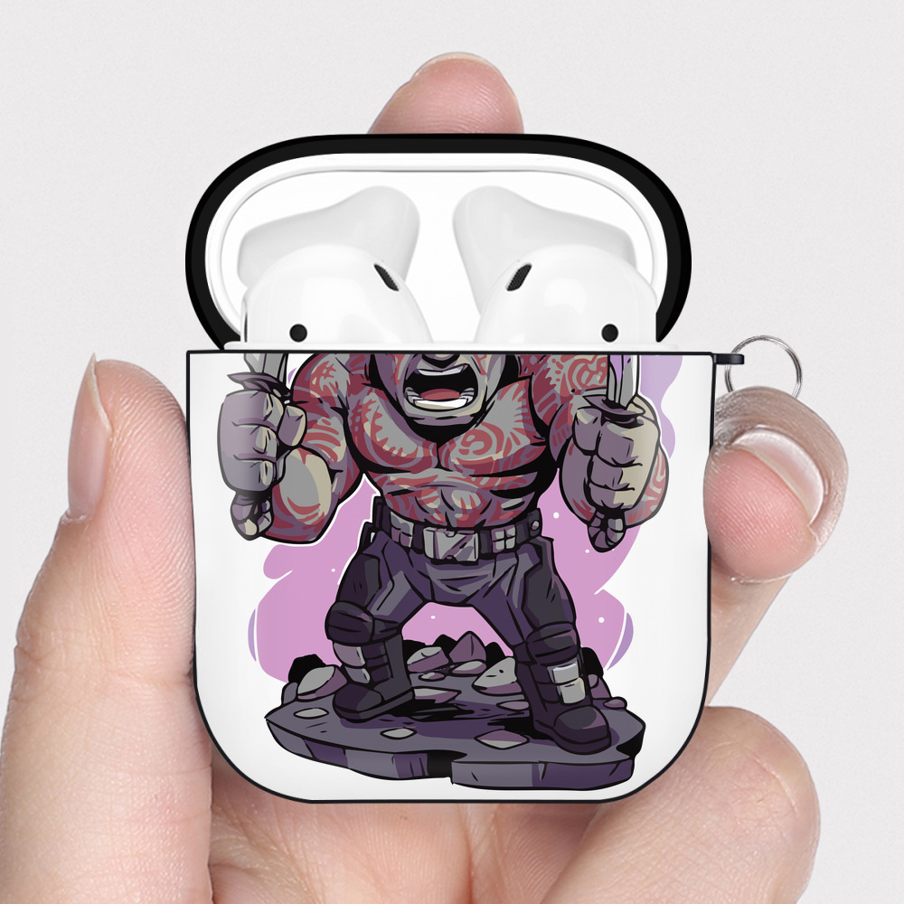 （画像用） アベンジャーズ The Avengers AirPods 第2世代保護ケース ハードシェル ブラック 耐衝撃・防指紋・カラビナ付き