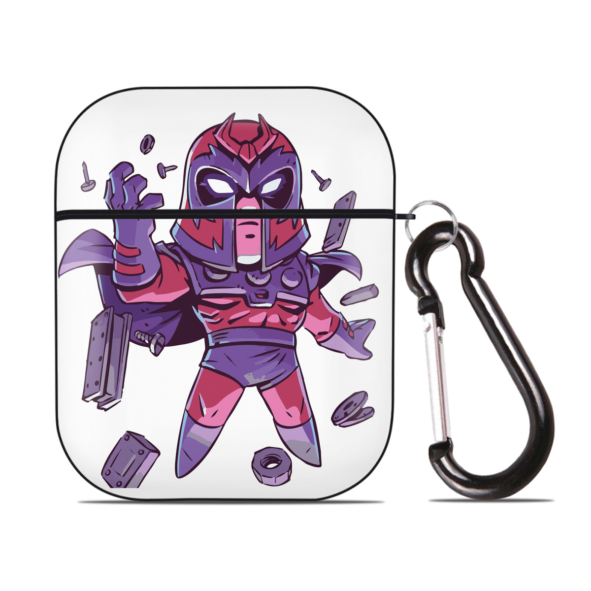 （画像用） アベンジャーズ The Avengers AirPods 第2世代保護ケース ハードシェル ブラック 耐衝撃・防指紋・カラビナ付き