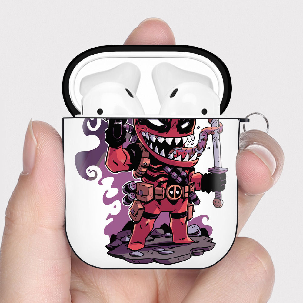 （画像用） アベンジャーズ The Avengers AirPods 第2世代保護ケース ハードシェル ブラック 耐衝撃・防指紋・カラビナ付き