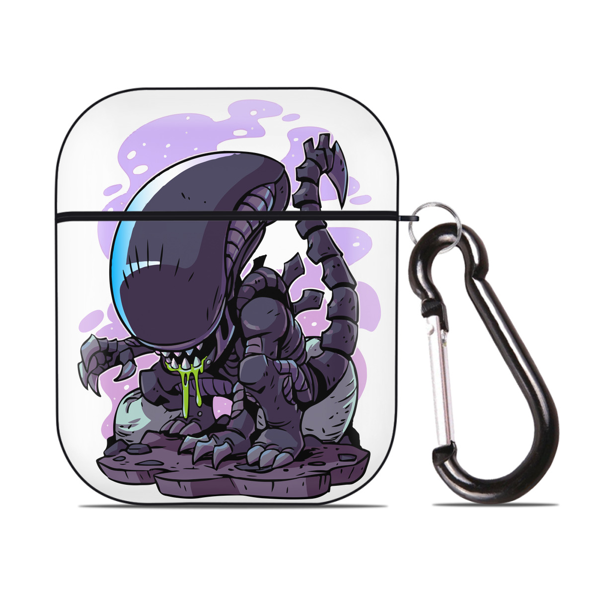 （画像用） アベンジャーズ The Avengers AirPods 第2世代保護ケース ハードシェル ブラック 耐衝撃・防指紋・カラビナ付き