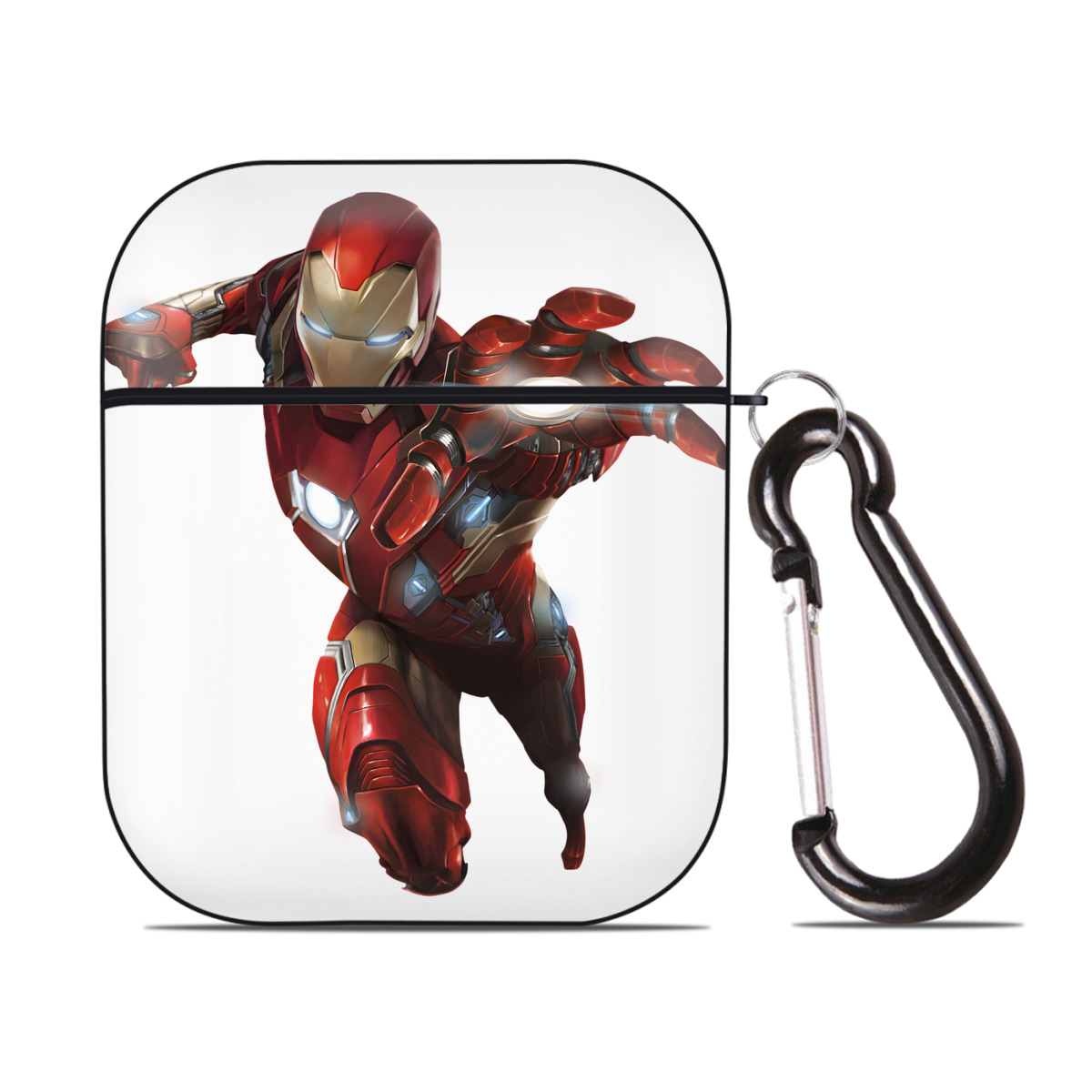 （画像用） アベンジャーズ The Avengers AirPods 第2世代保護ケース ハードシェル ブラック 耐衝撃・防指紋・カラビナ付き