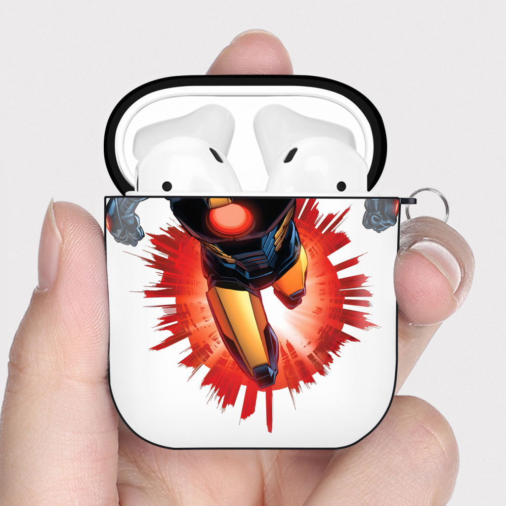 （画像用） アベンジャーズ The Avengers AirPods 第2世代保護ケース ハードシェル ブラック 耐衝撃・防指紋・カラビナ付き