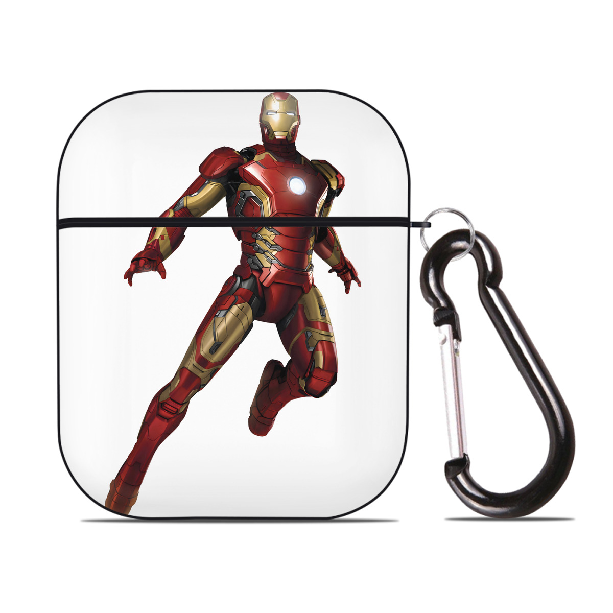（画像用） アベンジャーズ The Avengers AirPods 第2世代保護ケース ハードシェル ブラック 耐衝撃・防指紋・カラビナ付き