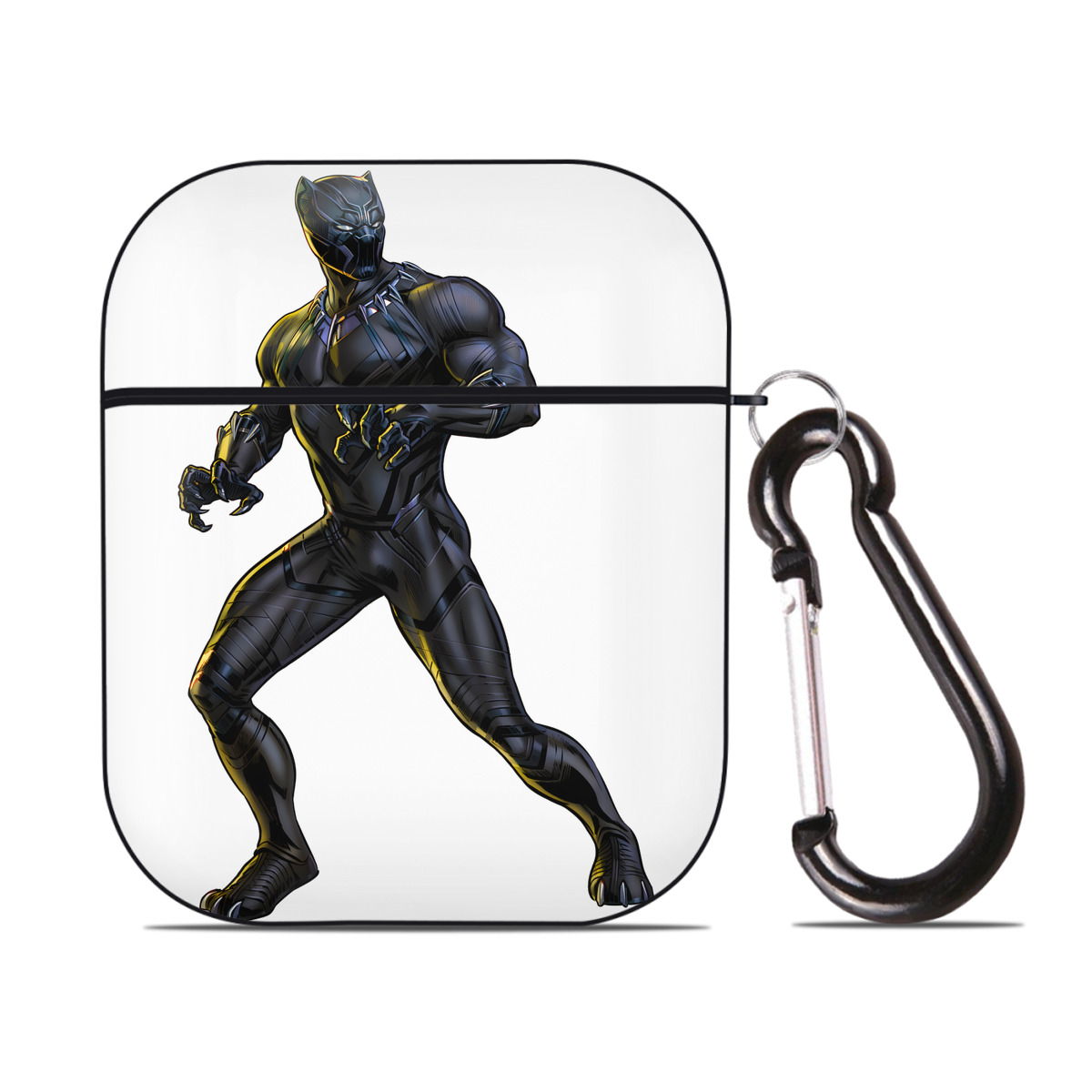 （画像用） アベンジャーズ The Avengers AirPods 第2世代保護ケース ハードシェル ブラック 耐衝撃・防指紋・カラビナ付き