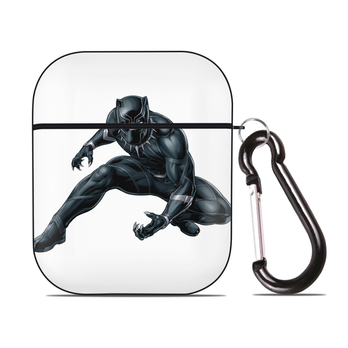 （画像用） アベンジャーズ The Avengers AirPods 第2世代保護ケース ハードシェル ブラック 耐衝撃・防指紋・カラビナ付き