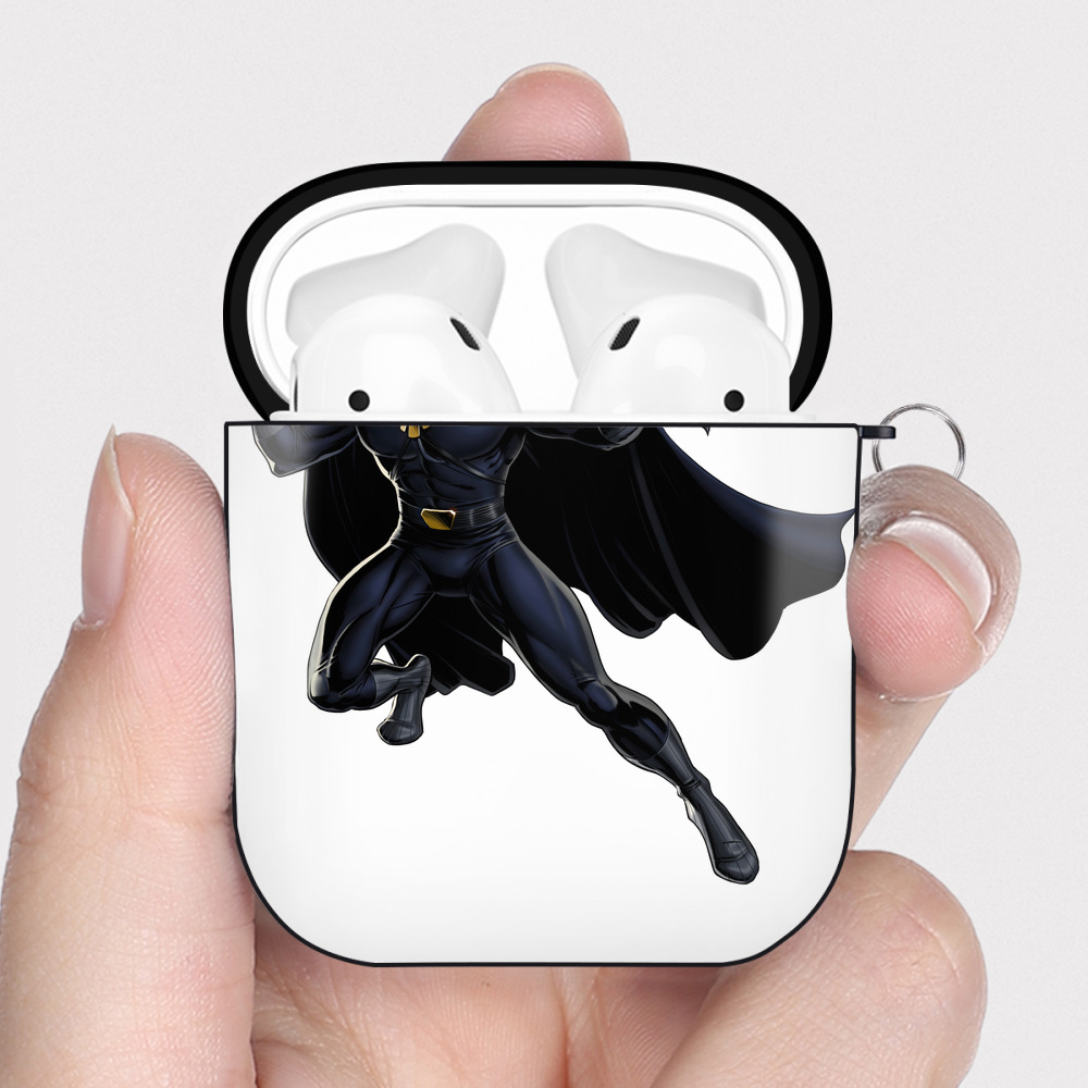 （画像用） アベンジャーズ The Avengers AirPods 第2世代保護ケース ハードシェル ブラック 耐衝撃・防指紋・カラビナ付き