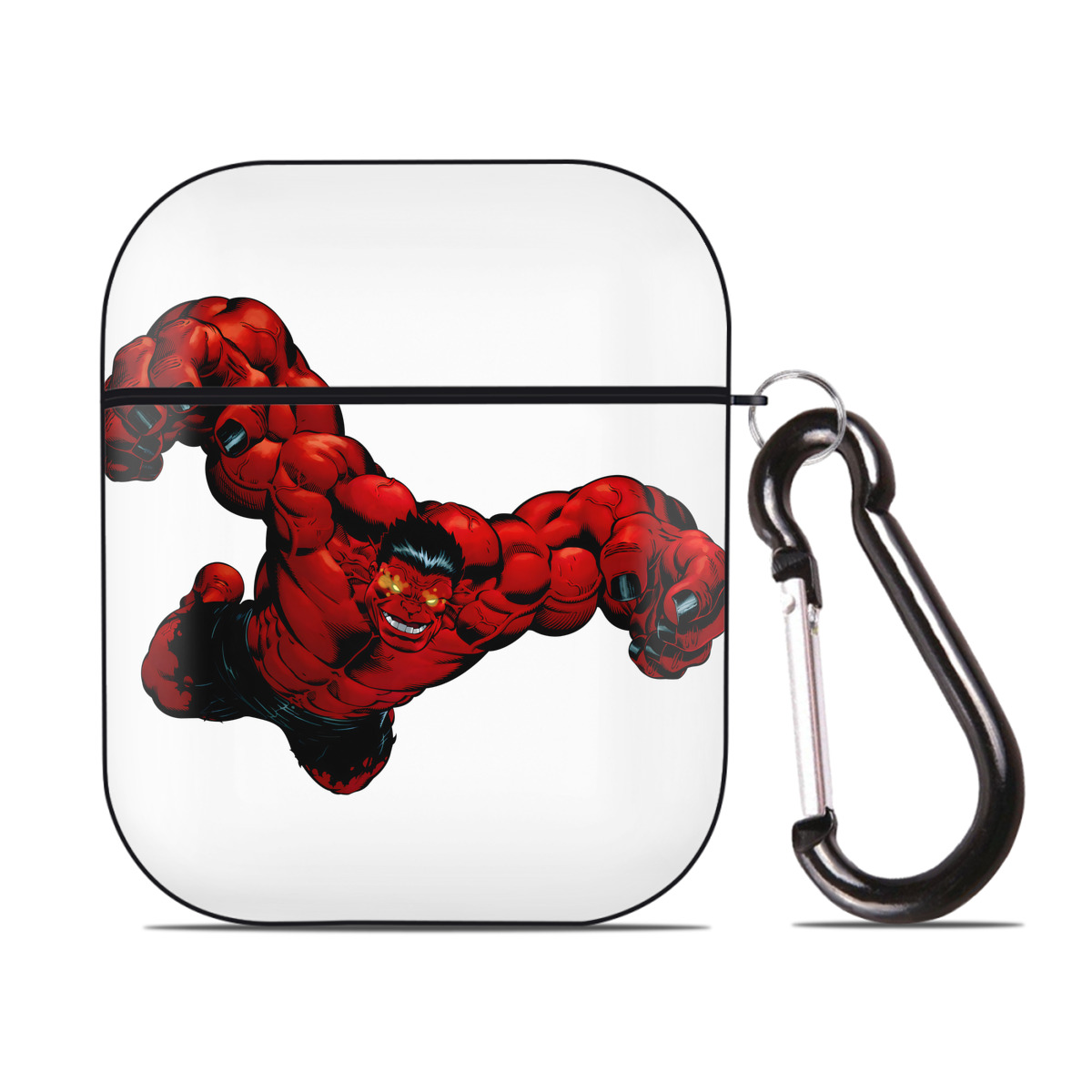 （画像用） アベンジャーズ The Avengers AirPods 第2世代保護ケース ハードシェル ブラック 耐衝撃・防指紋・カラビナ付き