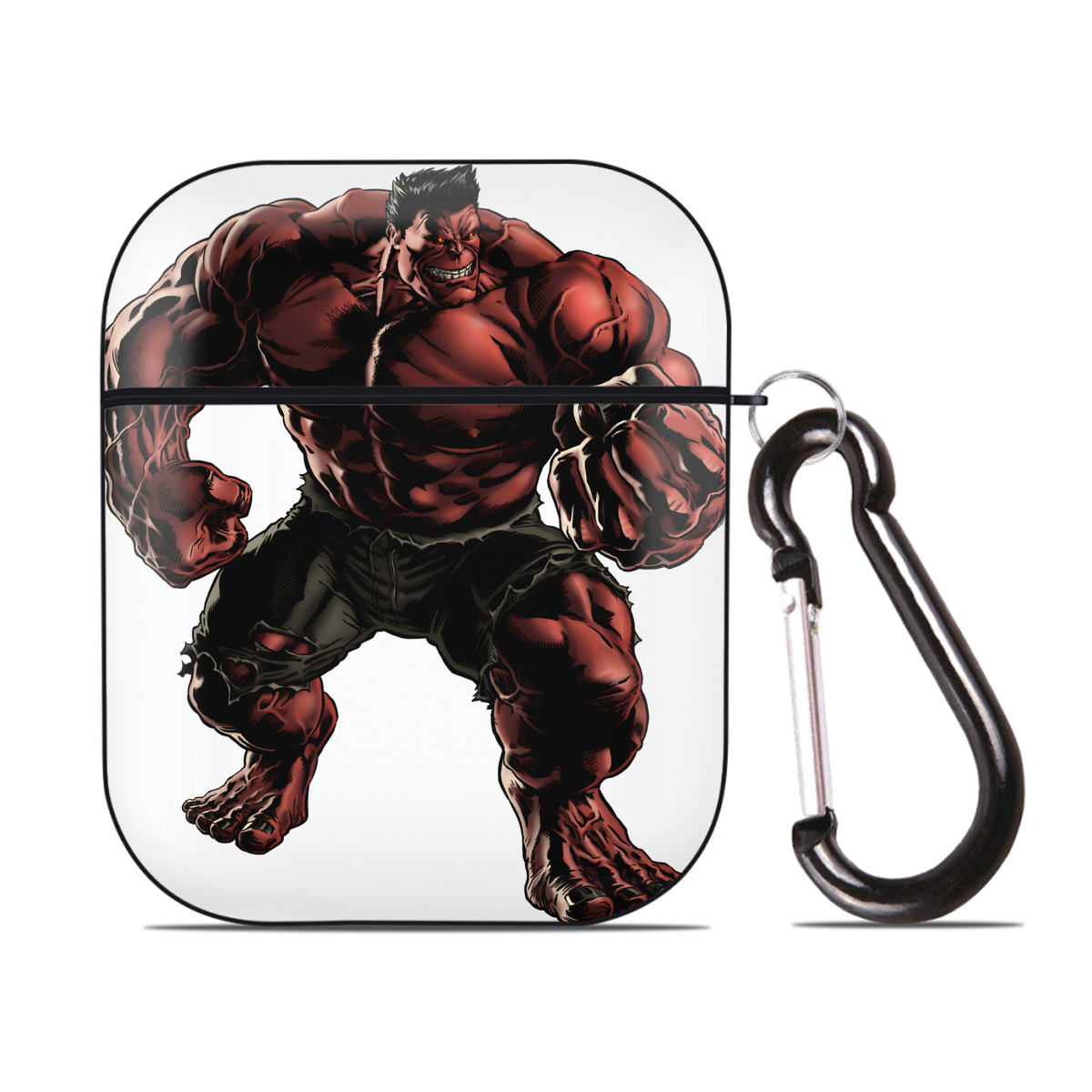 （画像用） アベンジャーズ The Avengers AirPods 第2世代保護ケース ハードシェル ブラック 耐衝撃・防指紋・カラビナ付き