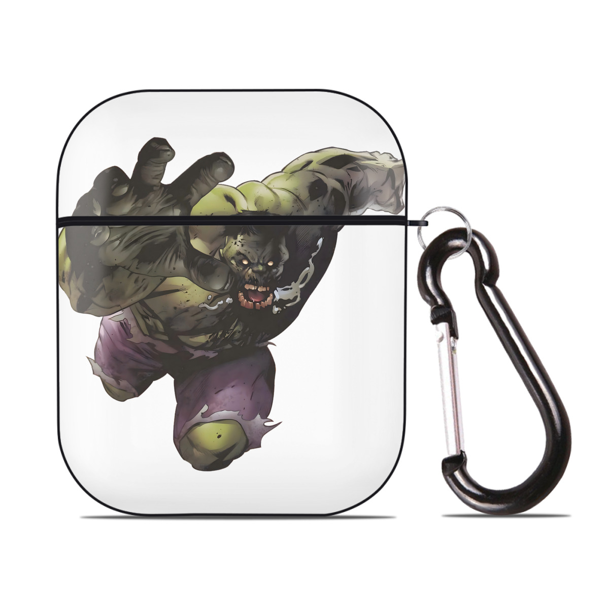 （画像用） アベンジャーズ The Avengers AirPods 第2世代保護ケース ハードシェル ブラック 耐衝撃・防指紋・カラビナ付き