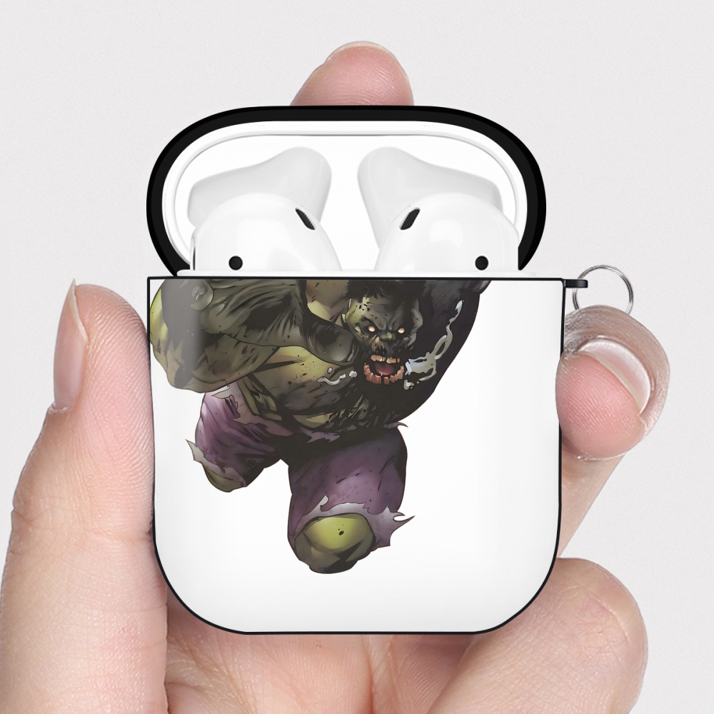 （画像用） アベンジャーズ The Avengers AirPods 第2世代保護ケース ハードシェル ブラック 耐衝撃・防指紋・カラビナ付き