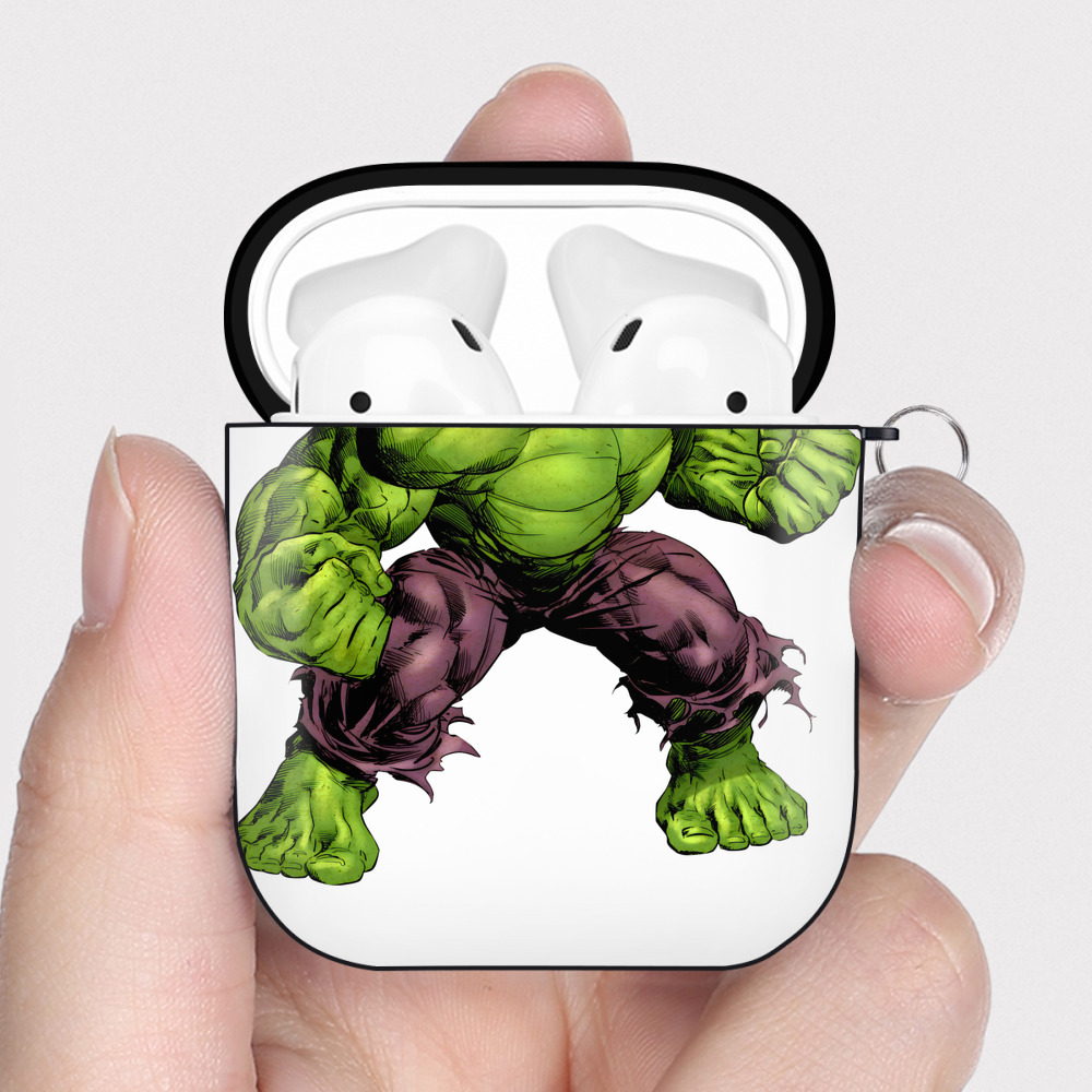 （画像用） アベンジャーズ The Avengers AirPods 第2世代保護ケース ハードシェル ブラック 耐衝撃・防指紋・カラビナ付き