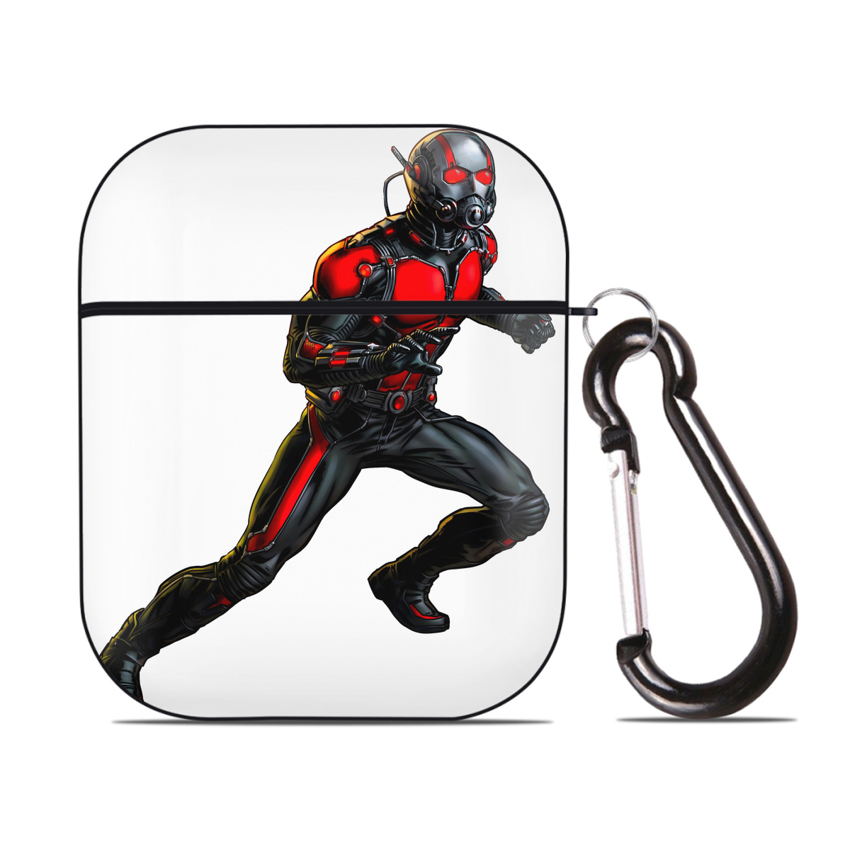 （画像用） アベンジャーズ The Avengers AirPods 第2世代保護ケース ハードシェル ブラック 耐衝撃・防指紋・カラビナ付き