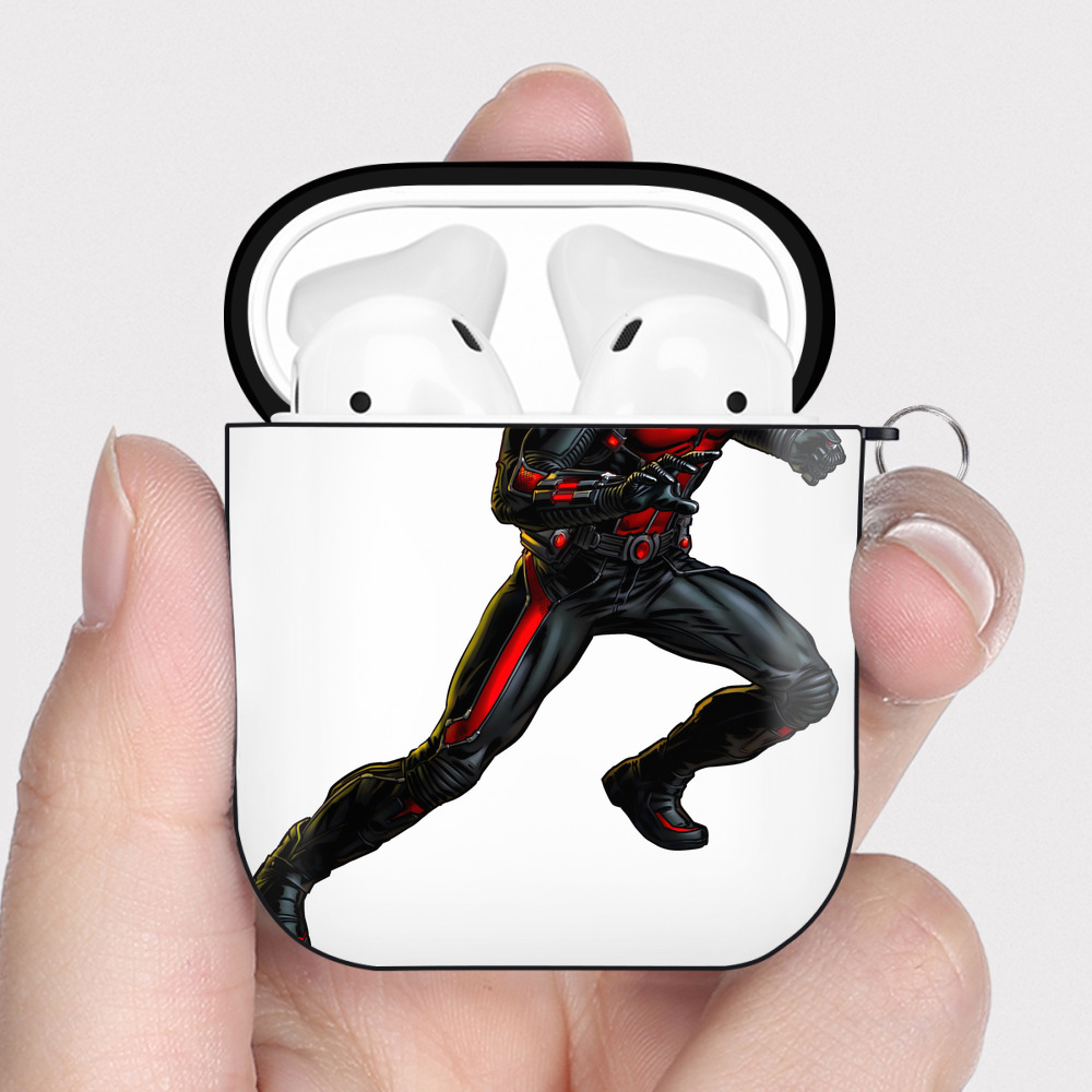 （画像用） アベンジャーズ The Avengers AirPods 第2世代保護ケース ハードシェル ブラック 耐衝撃・防指紋・カラビナ付き