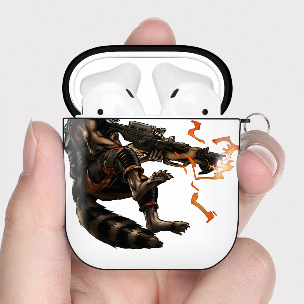 （画像用） アベンジャーズ The Avengers AirPods 第2世代保護ケース ハードシェル ブラック 耐衝撃・防指紋・カラビナ付き