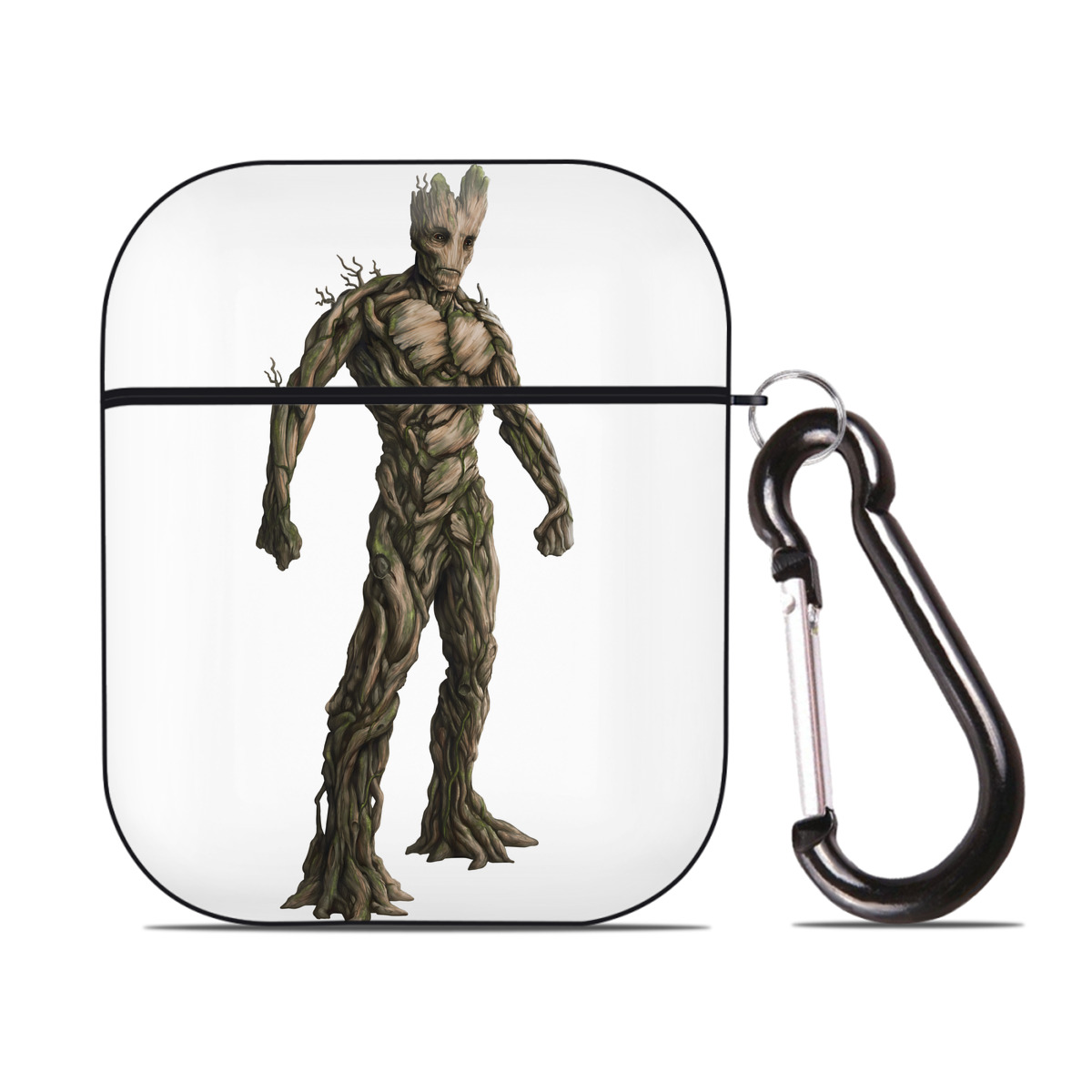 （画像用） アベンジャーズ The Avengers AirPods 第2世代保護ケース ハードシェル ブラック 耐衝撃・防指紋・カラビナ付き