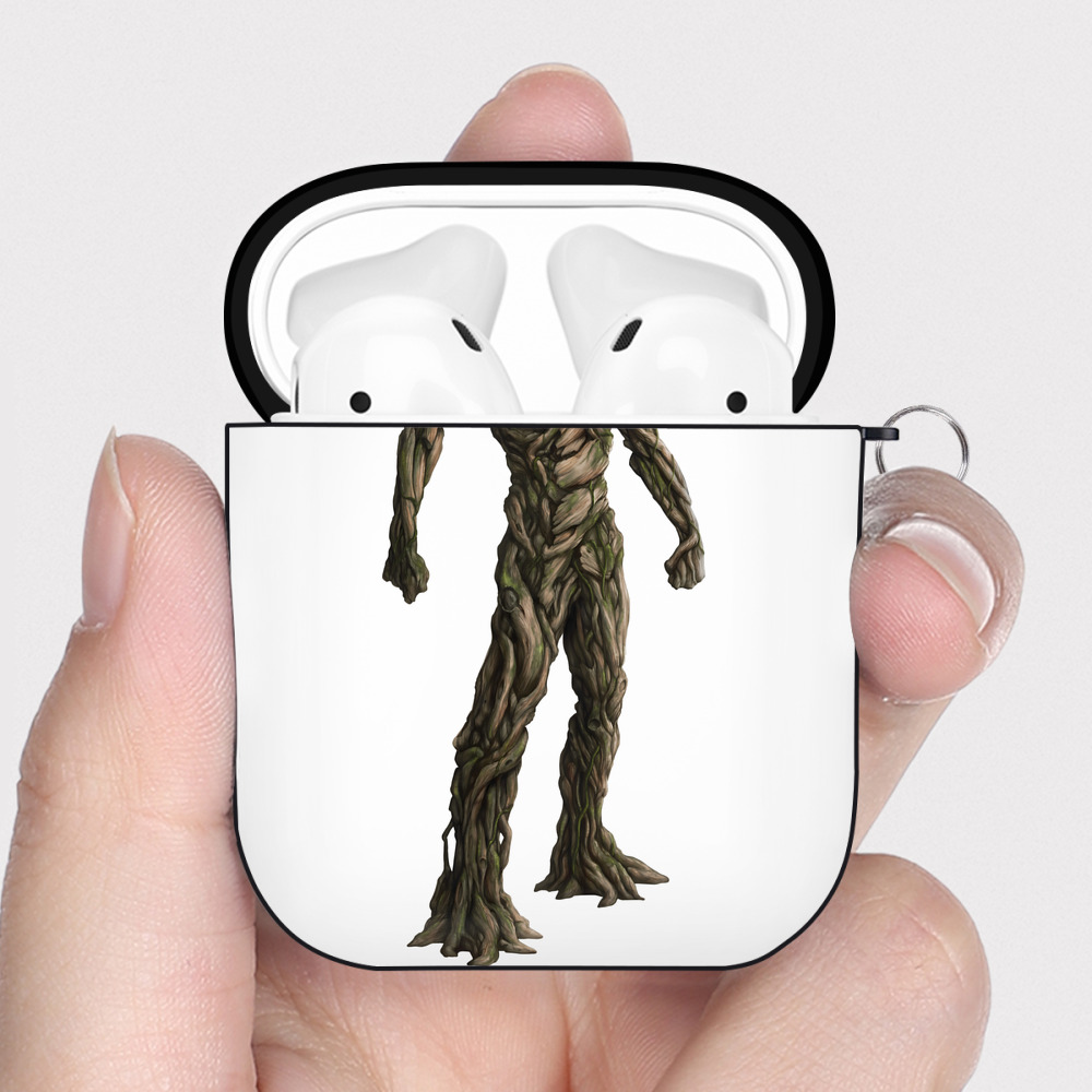 （画像用） アベンジャーズ The Avengers AirPods 第2世代保護ケース ハードシェル ブラック 耐衝撃・防指紋・カラビナ付き