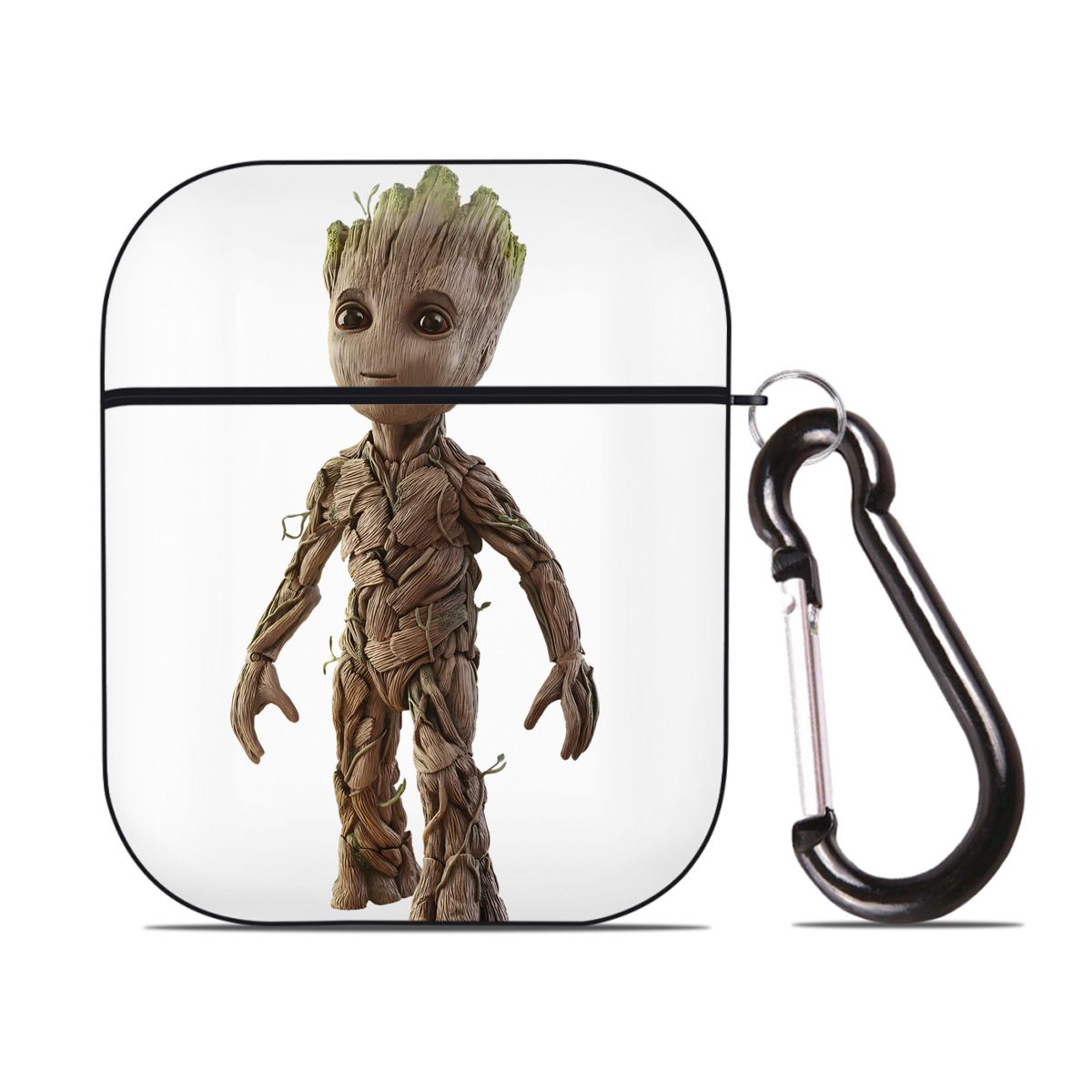 （画像用） アベンジャーズ The Avengers AirPods 第2世代保護ケース ハードシェル ブラック 耐衝撃・防指紋・カラビナ付き