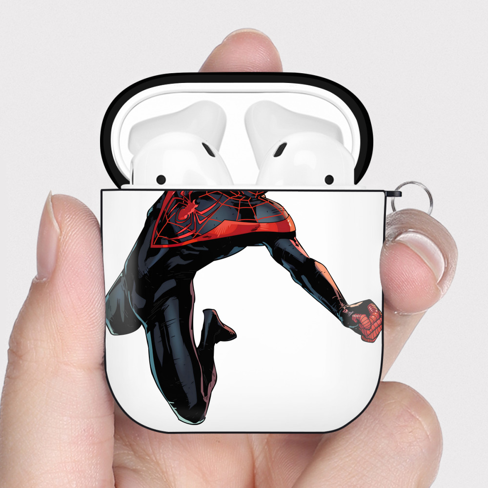 （画像用） アベンジャーズ The Avengers AirPods 第2世代保護ケース ハードシェル ブラック 耐衝撃・防指紋・カラビナ付き