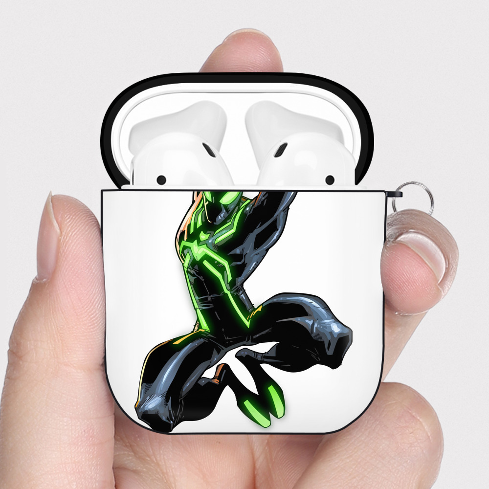 （画像用） アベンジャーズ The Avengers AirPods 第2世代保護ケース ハードシェル ブラック 耐衝撃・防指紋・カラビナ付き