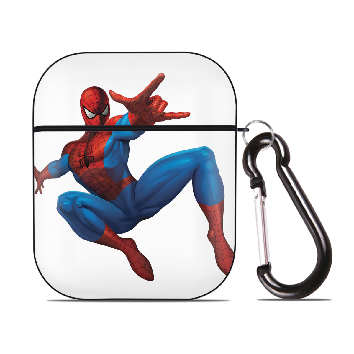 （画像用） アベンジャーズ The Avengers AirPods 第2世代保護ケース ハードシェル ブラック 耐衝撃・防指紋・カラビナ付き