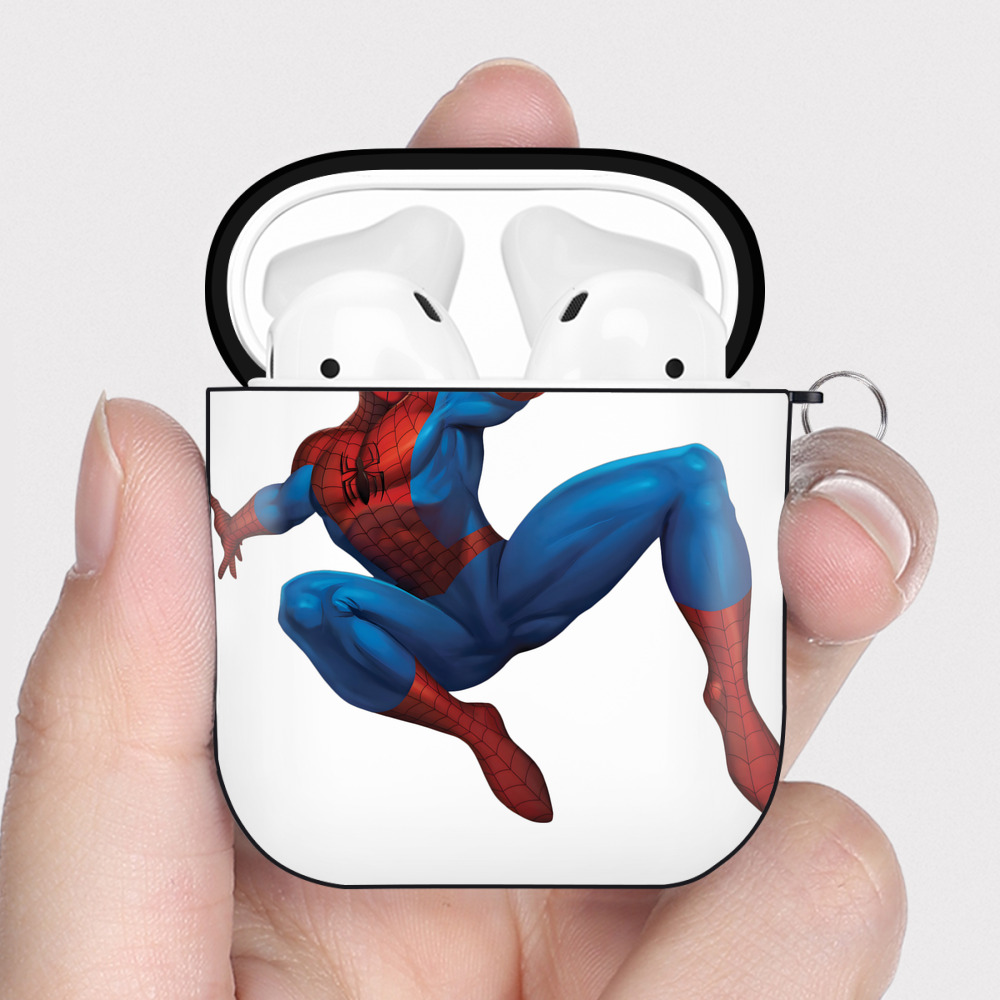 （画像用） アベンジャーズ The Avengers AirPods 第2世代保護ケース ハードシェル ブラック 耐衝撃・防指紋・カラビナ付き