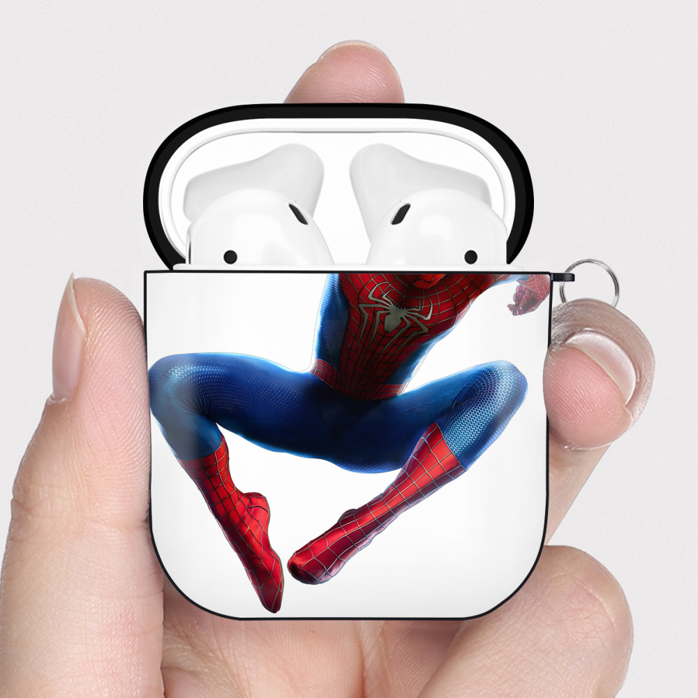 （画像用） アベンジャーズ The Avengers AirPods 第2世代保護ケース ハードシェル ブラック 耐衝撃・防指紋・カラビナ付き