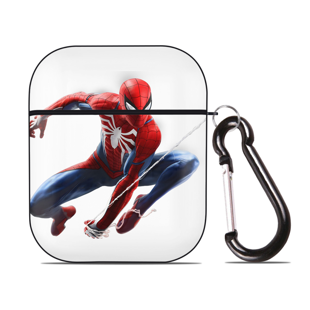 （画像用） アベンジャーズ The Avengers AirPods 第2世代保護ケース ハードシェル ブラック 耐衝撃・防指紋・カラビナ付き