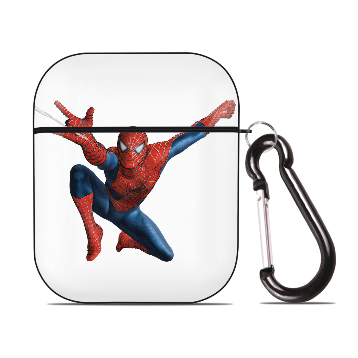 （画像用） アベンジャーズ The Avengers AirPods 第2世代保護ケース ハードシェル ブラック 耐衝撃・防指紋・カラビナ付き