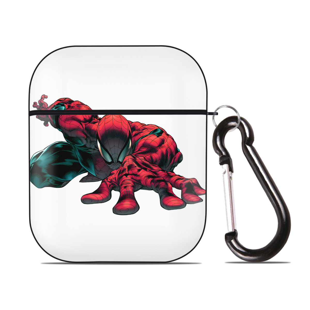 （画像用） アベンジャーズ The Avengers AirPods 第2世代保護ケース ハードシェル ブラック 耐衝撃・防指紋・カラビナ付き