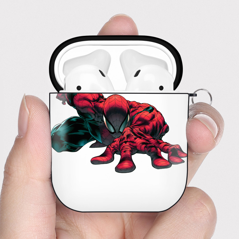 （画像用） アベンジャーズ The Avengers AirPods 第2世代保護ケース ハードシェル ブラック 耐衝撃・防指紋・カラビナ付き