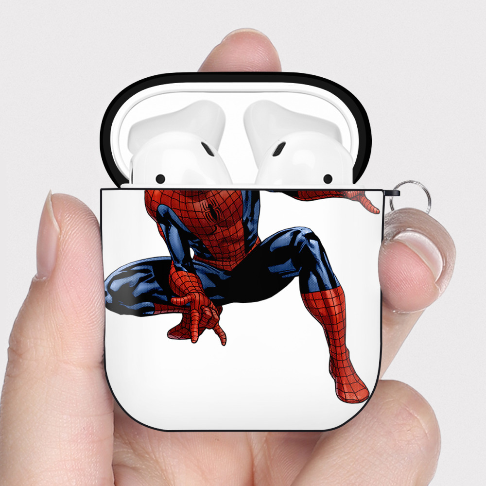（画像用） アベンジャーズ The Avengers AirPods 第2世代保護ケース ハードシェル ブラック 耐衝撃・防指紋・カラビナ付き