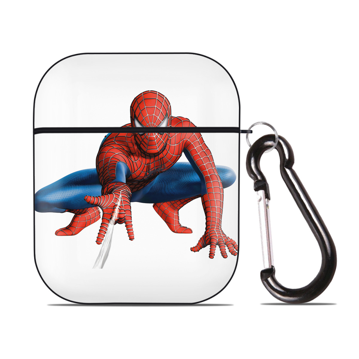 （画像用） アベンジャーズ The Avengers AirPods 第2世代保護ケース ハードシェル ブラック 耐衝撃・防指紋・カラビナ付き
