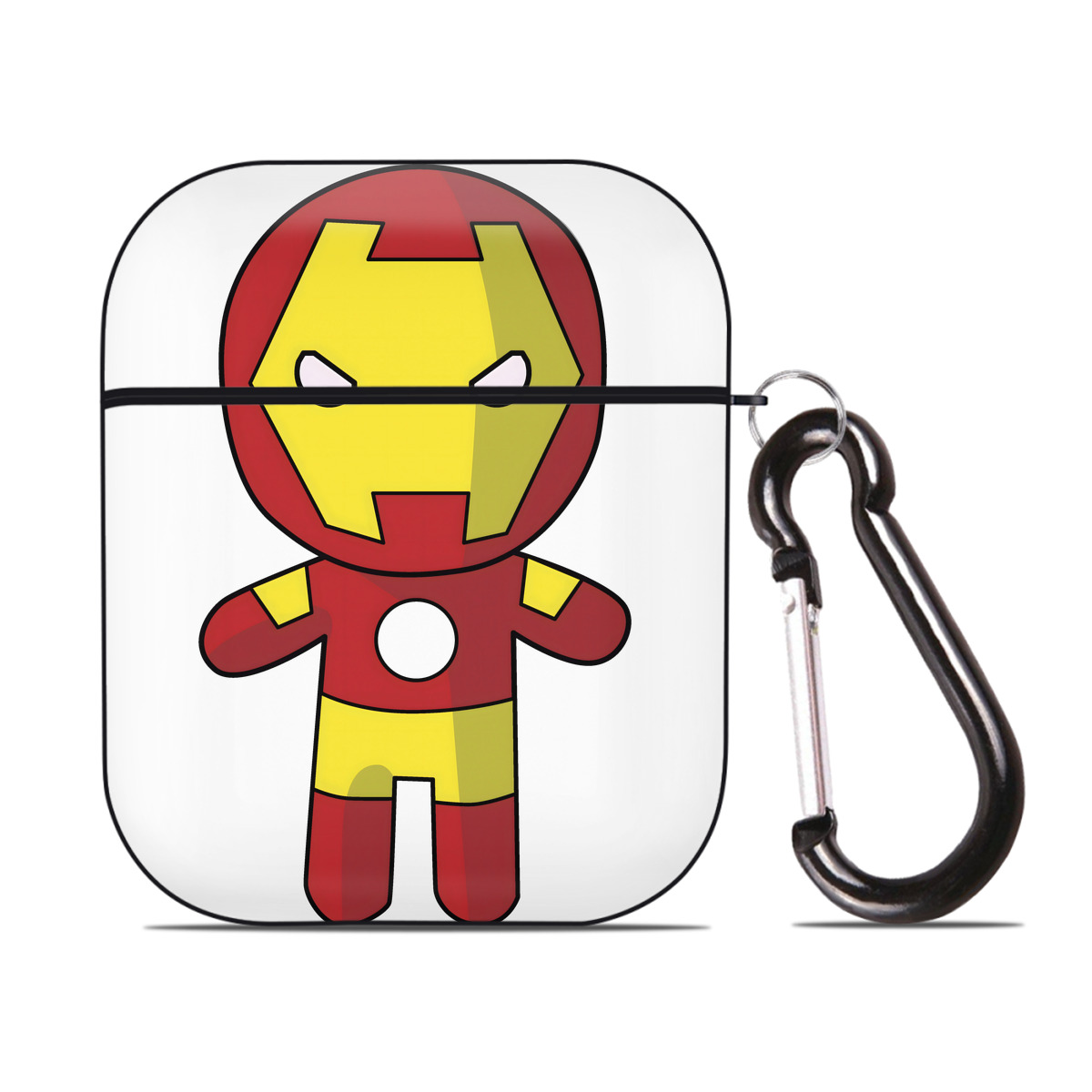 （画像用） アベンジャーズ The Avengers AirPods 第2世代保護ケース ハードシェル ブラック 耐衝撃・防指紋・カラビナ付き